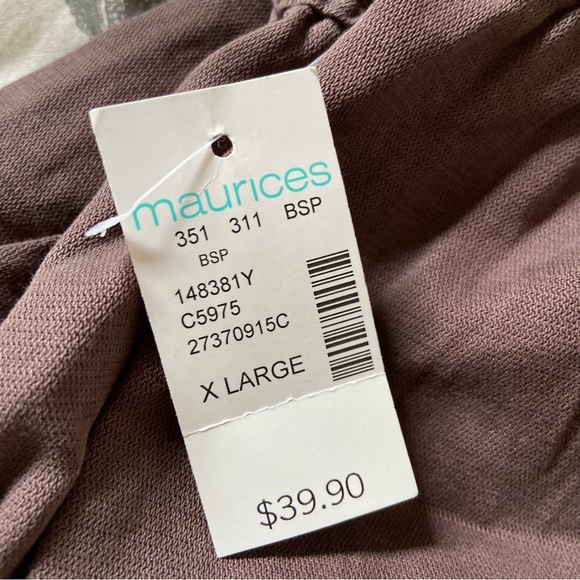 Maurices Solid High Rise Cropped Wide Leg Weekender Pant XL BNWT Brown Arrow - Picture 10 of 11